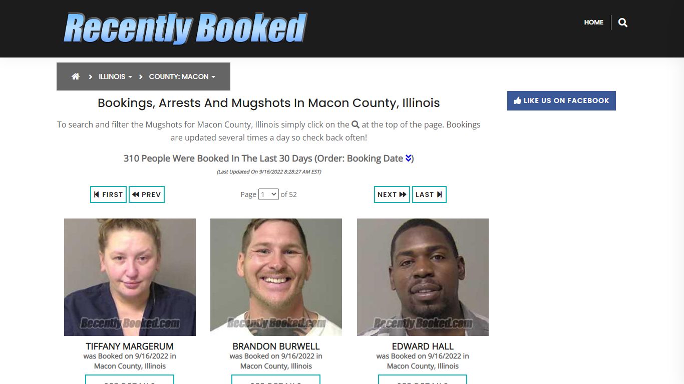 Recent bookings, Arrests, Mugshots in Macon County, Illinois