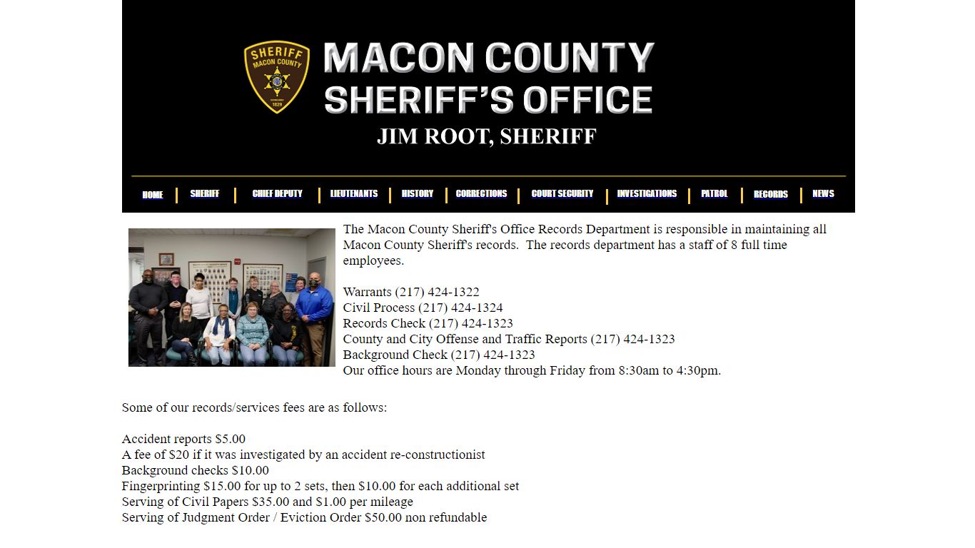 Macon County Sheriff's Office - Records Page